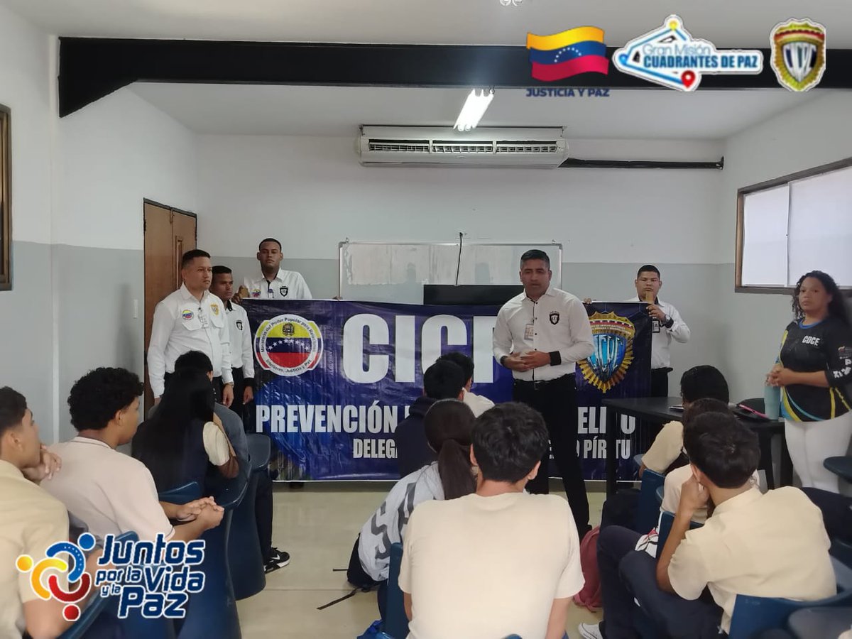 Cicpc294's tweet photo. En el Marco de la Gran Misión Cuadrantes de Paz, vértice 1, Funcionarios adscritos a la Delegación Municipal Puerto Piritu realizaron prevención a los Estudiantes de la U.E.P Can Tim, relacionado a la Prevención sobre No Te Enredes Con Las Redes. 

Prevenir es tarea de todos. https://t.co/mKCxPX5nnR
