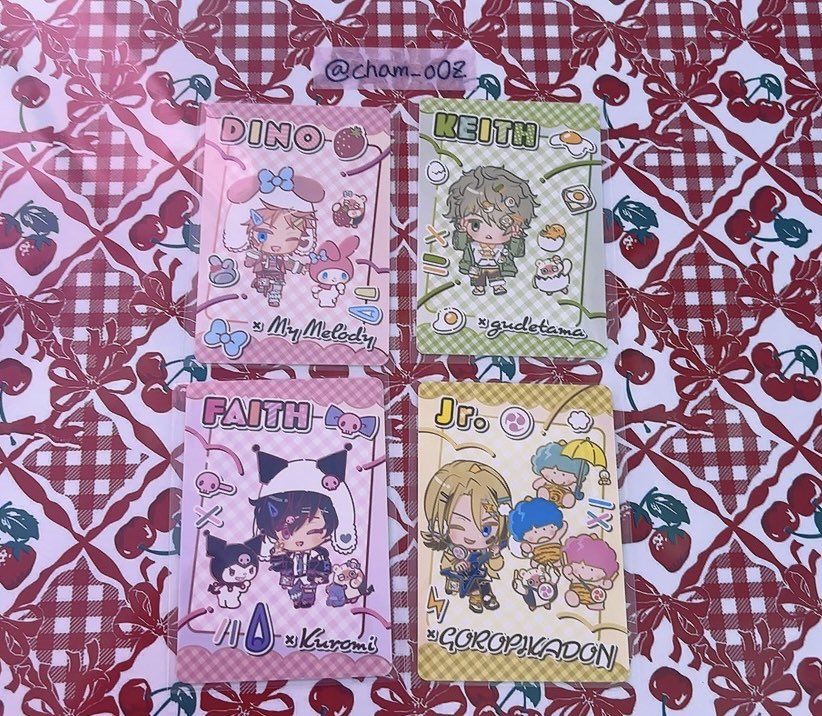 cham_o0Z's tweet photo. 【交換】 エリオスR サンリオ コレクションカード 
◎コレカ
譲▶︎ディノ キース
求▶︎セイジ ニコ (ロビンズコンプ目的)

上記決まり次第
譲▶︎フェイス ジュニア
求▶︎マリオン ジュード

◎特典
譲▶︎ヴィクター
求▶︎セイジ
郵送希望
検索からでもお気軽にお声掛けください。 https://t.co/A8ZslwKZ9N