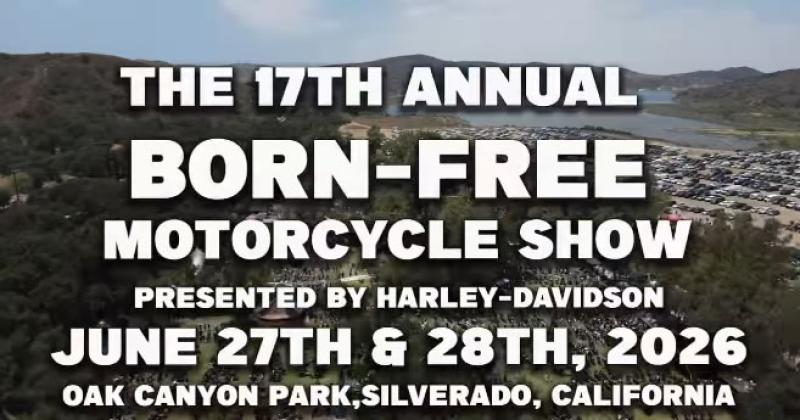 CycleFishEvents's tweet photo. The Born-Free Motorcycle Show returns to Santiago Canyon in Southern California for 2026. Info here-> https://t.co/noEYlfCnjc

#bornfreeshow #bornfreemotorcycleshow #motorcycleshow #chopper #cyclefish https://t.co/6SfsJ0FFdj