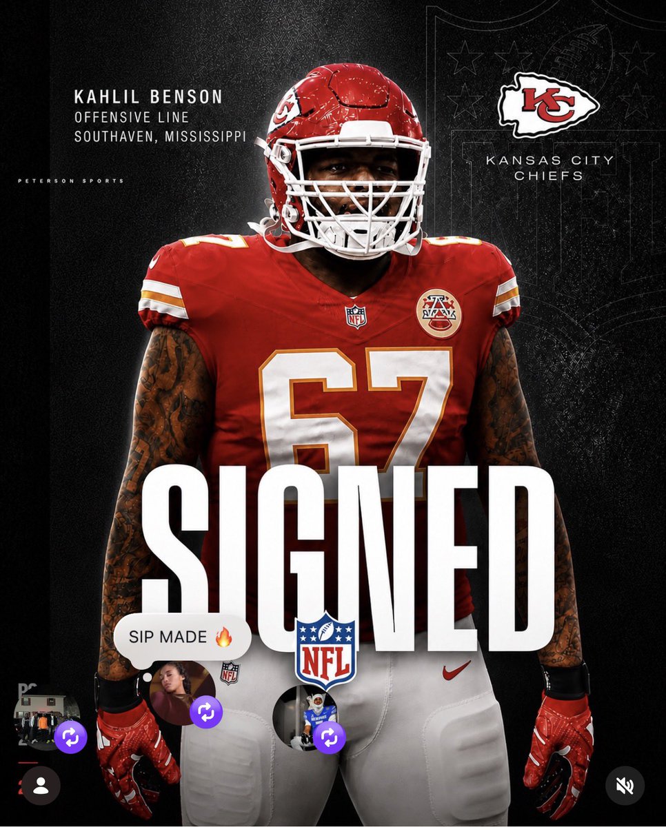 Former Colorado Buff and Indiana Hoosier Kahlil Benson (<a href="/BensonKahlil/">Kahlil Benson</a>) earned an undrafted free agent deal with the Kansas City Chiefs after impressing at rookie minicamp.

He now reunites with former Buffs teammate Amari McNeill, who made the same leap last week. #SkoBuffs