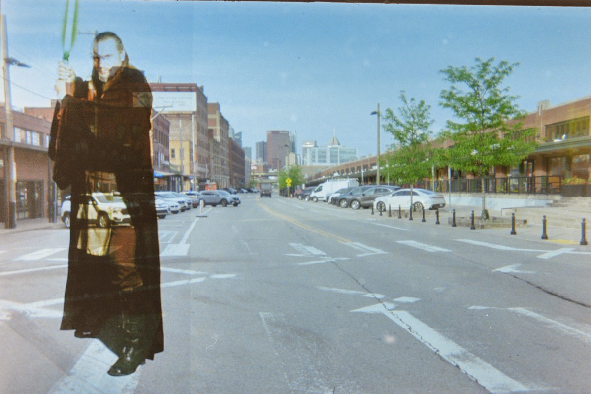 DaveDiCello's tweet photo. These are 35mm film images capturing on a camera that was released for 'The Phantom Menance' that projects Star Wars characters directly onto the film. While composing these scenes in #Pittsburgh was a little tough because I couldn't see the characters, they came out so cool! https://t.co/AzJvT97BRZ