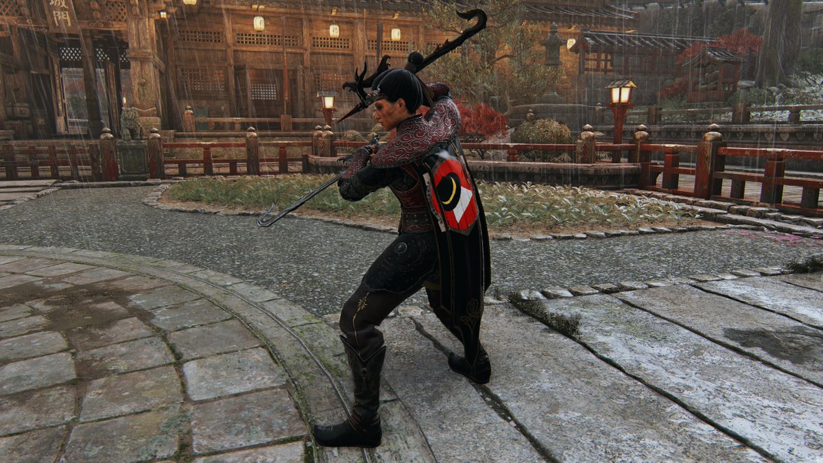 AbreakNrun's tweet photo. The Devil Has Come To Heathmoor  

Luxingzhe Helm 
Chenshu Chest and Arms 
Fabled Chuanqi Hooks and Guards
Famous Cansaizhe Blades 
Virupaksa's Protection Mask 
and the Wufu Ornament #ForFashionGala

@forhonorgame https://t.co/lNP8wVCVYN