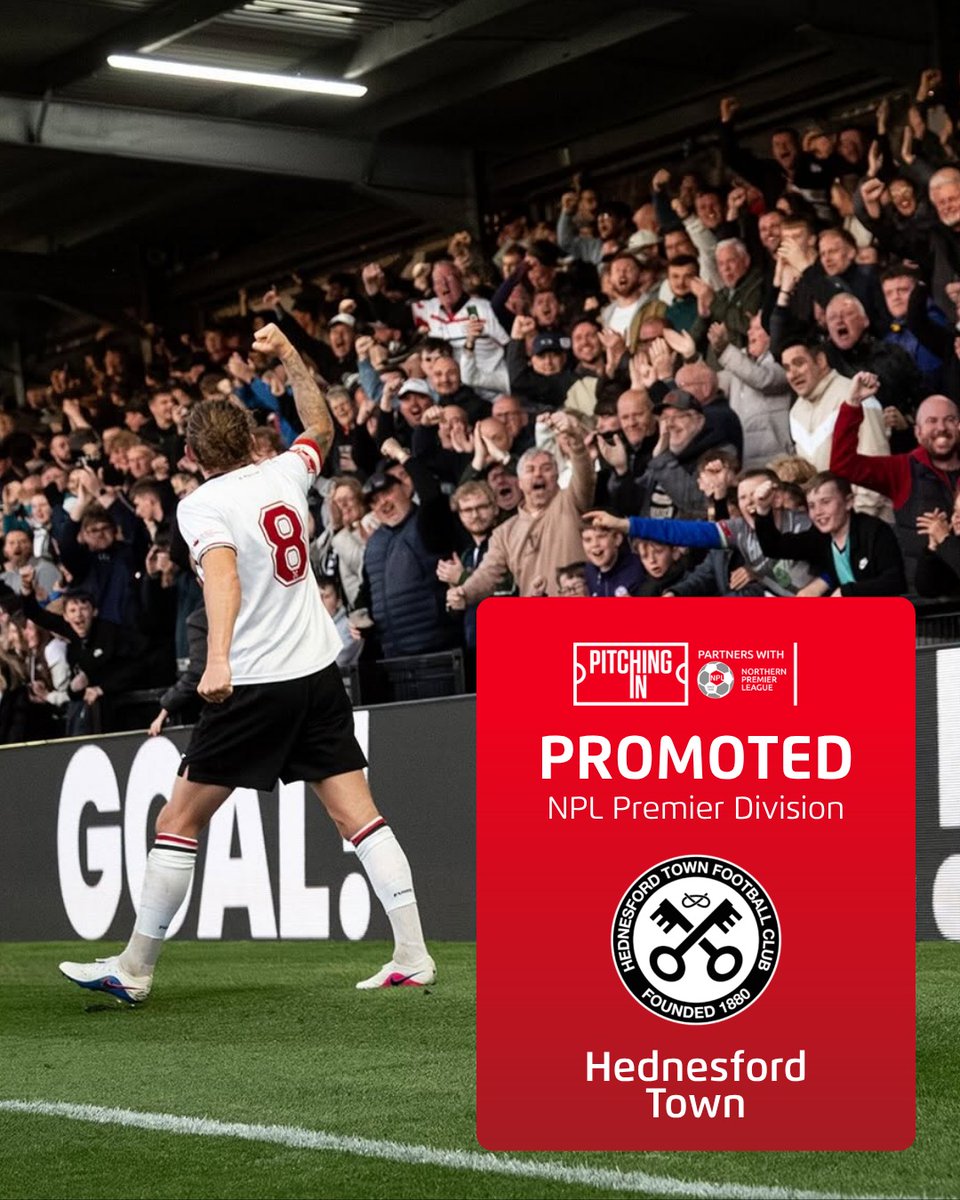 NorthernPremLge's tweet photo. Back-to-back! 📈

@Hednesford_Town earn their second promotion in as many seasons, defeating Warrington Rylands on penalties in the NPL Premier Division play-off final 👏 https://t.co/1iobNOugRX