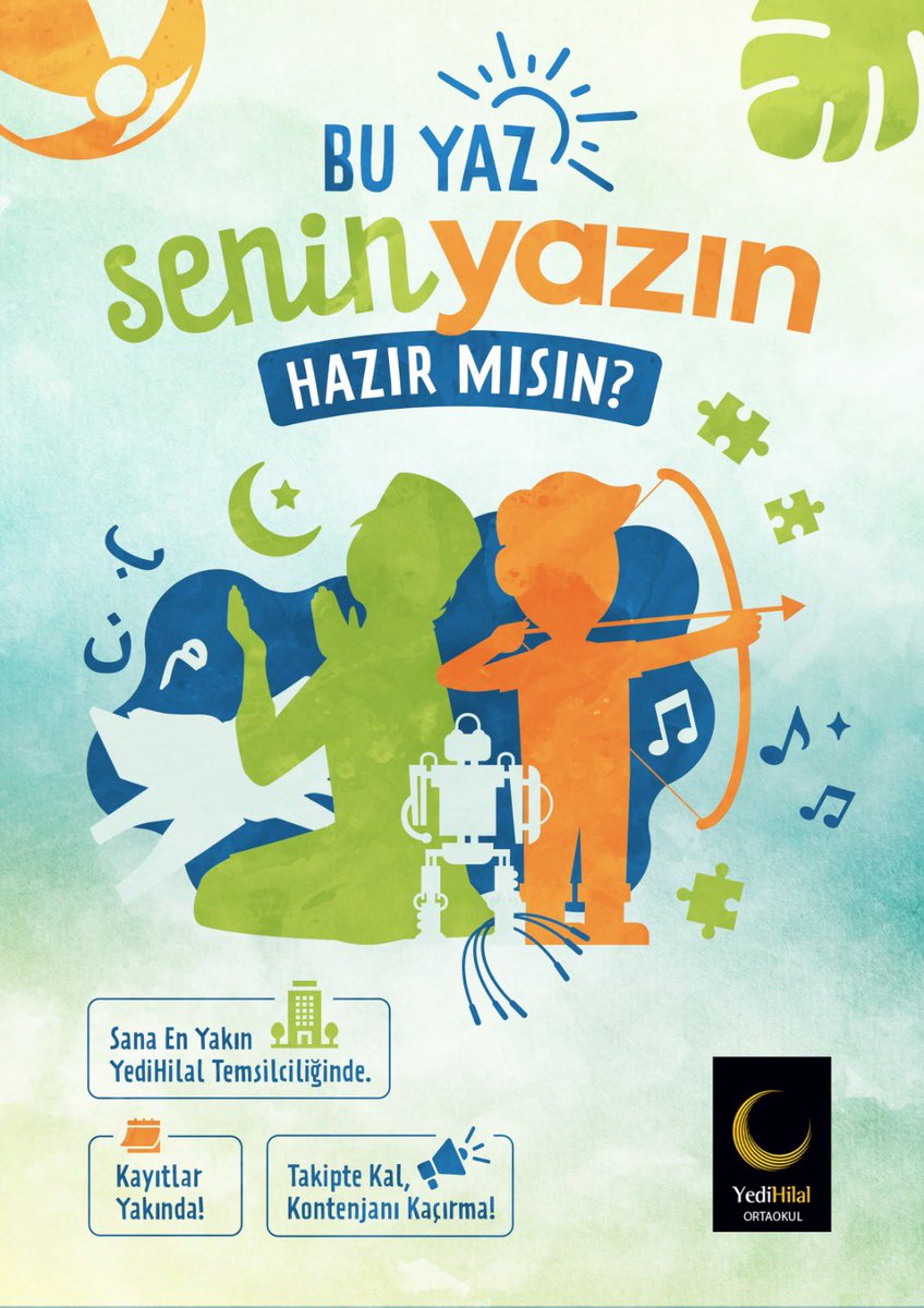 YediHilal's tweet photo. ☀️ Bu Yaz Senin Yazın!
Hazır mısın?

Birbirinden renkli etkinlikler, atölyeler ve güzel anılarla dolu bir yaz seni bekliyor!

📍 Sana en yakın YediHilal Temsilciliği’nde
📆 Kayıtlar yakında başlıyor!
🔔 Takipte kal, hiçbir şeyi kaçırma! https://t.co/vrdRInYlHP