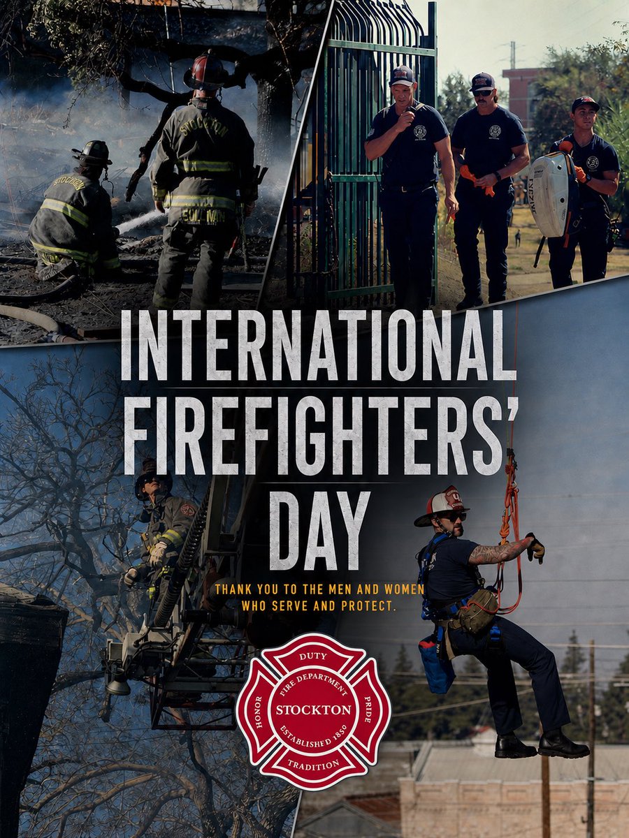 StocktonFireEMS's tweet photo. Proud of the men and women who show up for the City of Stockton every day. From fire to medical and everything in between, serving our community is what drives us. 🚒 https://t.co/m0lJEfLPAz