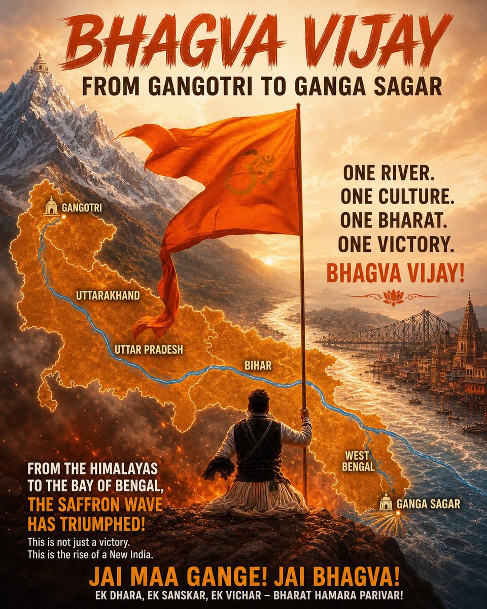 ketangupta07's tweet photo. A historic verdict in Bengal today.
The Ganga’s journey reflects a shift in the nation’s mood.

@BJP4India https://t.co/IqQuwx7AH6