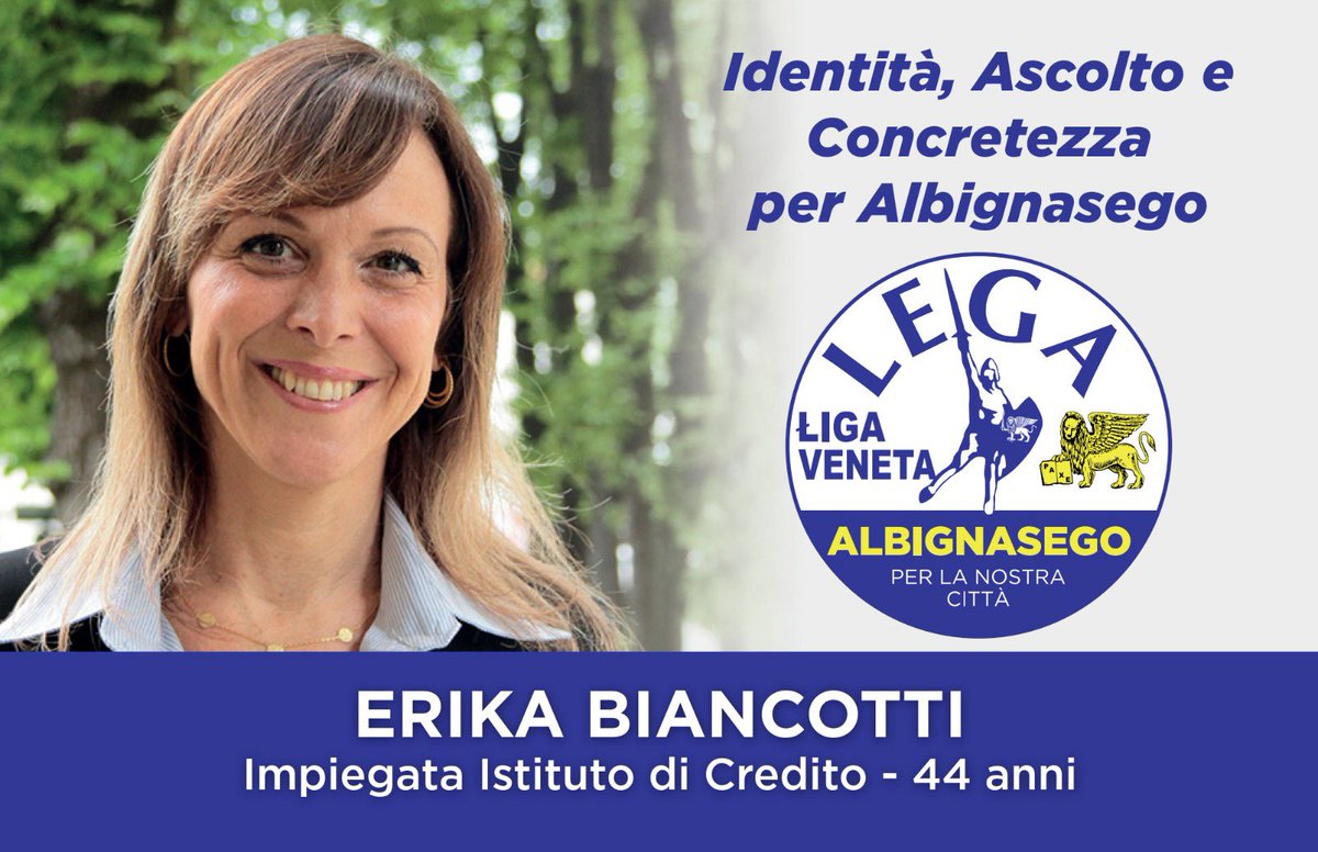 LegaAlbignasego's tweet photo. Erika, energia contagiosa, disponibilità ed empatia. Un grande amore per la nostra città che l’ha accolta ancora bambina. #identità #ascolto #concretezza è il nostro motto ed Erika lo interpreta al meglio! https://t.co/2ym8irPeuC