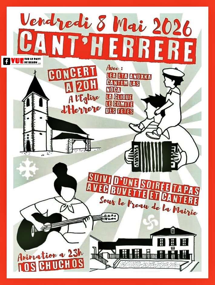 vuesurpyrenees's tweet image. Can’T Herrere 2026
Vendredi 8 mai à Herrere

Organisé par le Comité des fêtes d'Herrère

Au programme 
vuesurlespyrenees.blogspot.com/2026/05/cant-h…

Concerts et cantere

#tradition #bearn #concerts #pyrenees