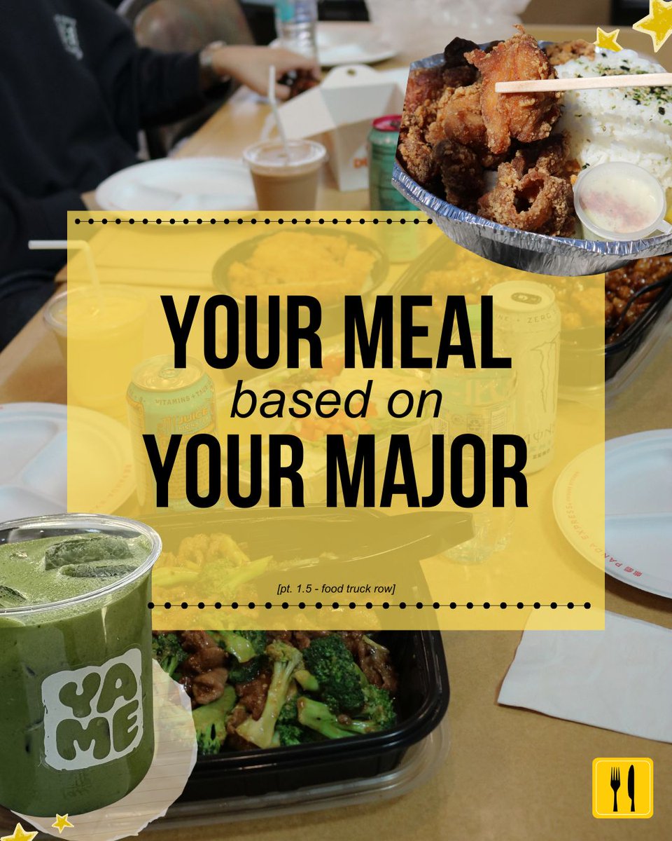UHMFoodSvc's tweet photo. Your meal based on your major PT. 1.5! ✨ Which one did you get? https://t.co/IQELnreICY