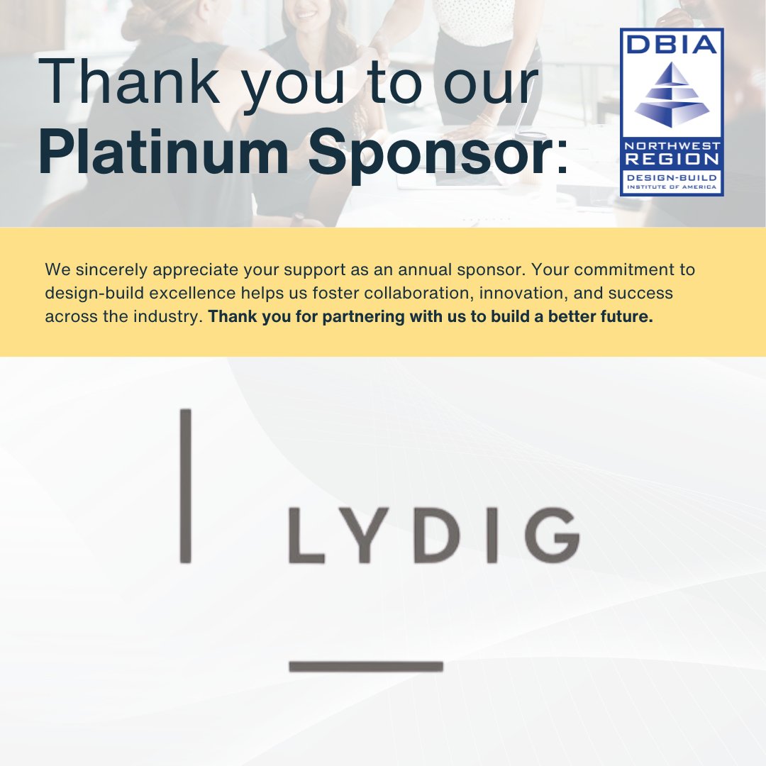 dbianw's tweet photo. 🌟 Spotlight on our Platinum Regional Sponsor, Lydig Construction, Inc.! From Pull Planning to Virtual Design &amp; Construction (VDC), Lydig drives collaboration, creativity, and excellence across Design-Build projects in the Pacific Northwest.

#DBIANW #DesignBuild #Collaboration https://t.co/vspgIN2vb7