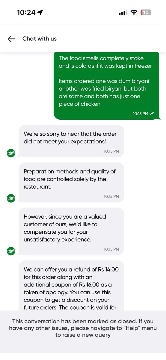 shreyas_2002's tweet image. #toing scam #food scam

This is absolutely unacceptable. Cold, stale food, wrong portions, and you think a ₹14 refund and ₹16 coupon fixes it? This is poor quality and worse customer service. Completely disappointing
This is the new app TOING by SWIGGY