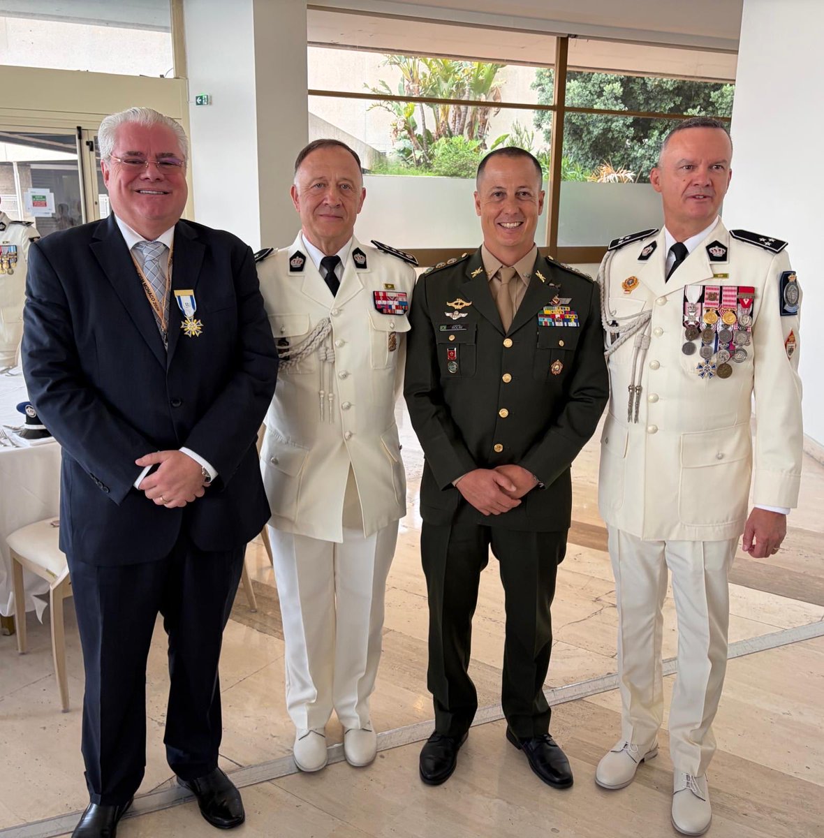 AmbMCAllemagne's tweet photo. On this occasion, what an honor to be made Officer in the Meritorious Order of the International Military Sports Council by its President, Colonel Nilton Rolim!
@CISM_HQ @GvtMonaco @Palaismc
#CISM #BoardOfDirectors #Monaco #MilitarySports #GeneralAssembly https://t.co/mlagcHVQRQ