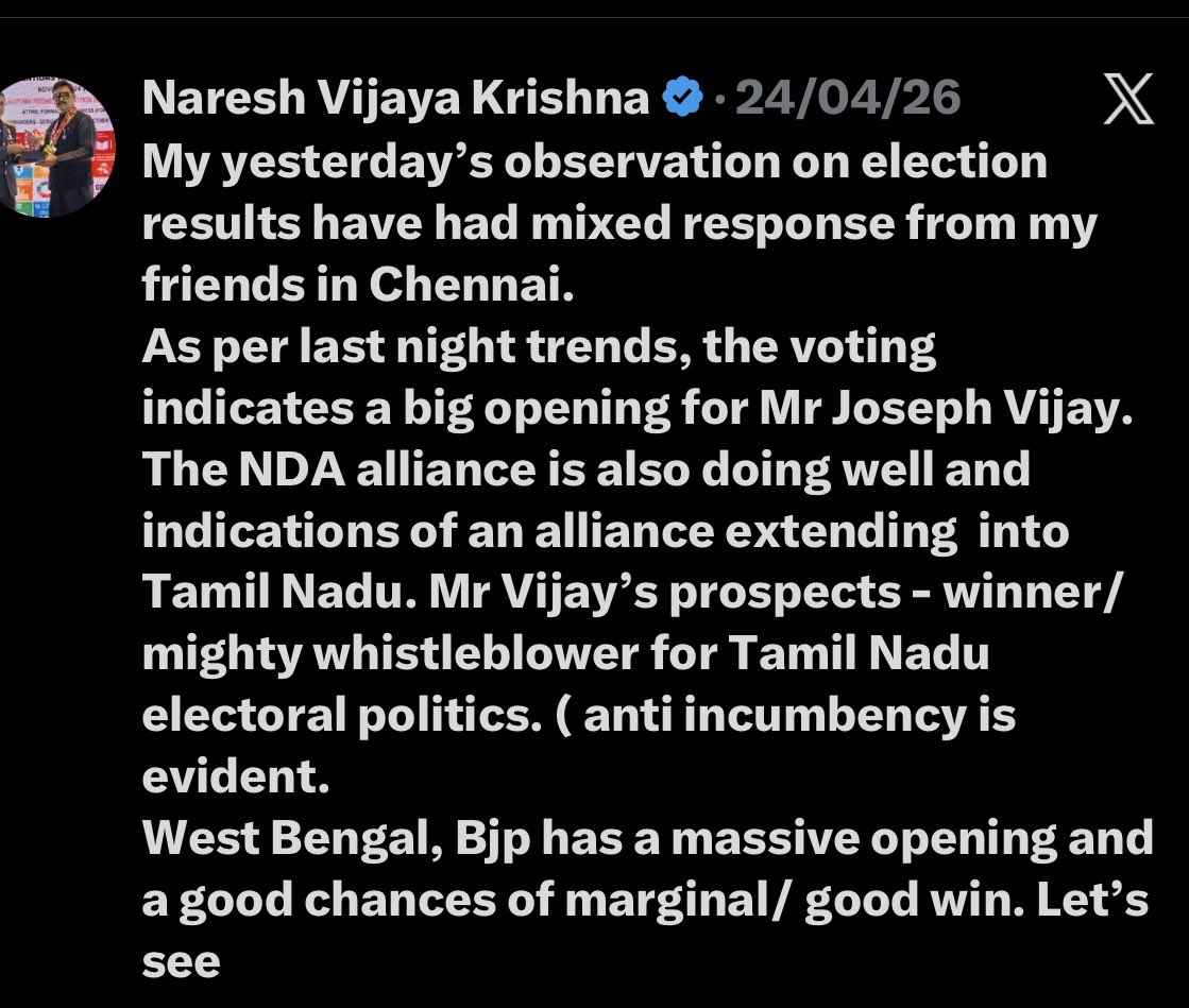 Naresh Vijaya Krishna tweet media