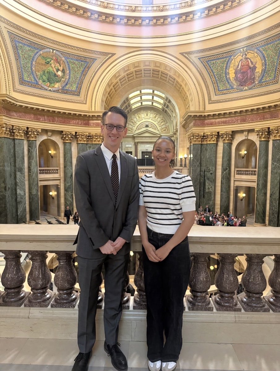 RepBare's tweet photo. Our office is wishing farewell to Taija, our spring intern. Taija has been a great addition to our office these past several months. We are wishing her the best as she graduates from UW-Madison next Saturday and starts her journey at Brooklyn Law School this coming fall! https://t.co/xzskCG8nVy
