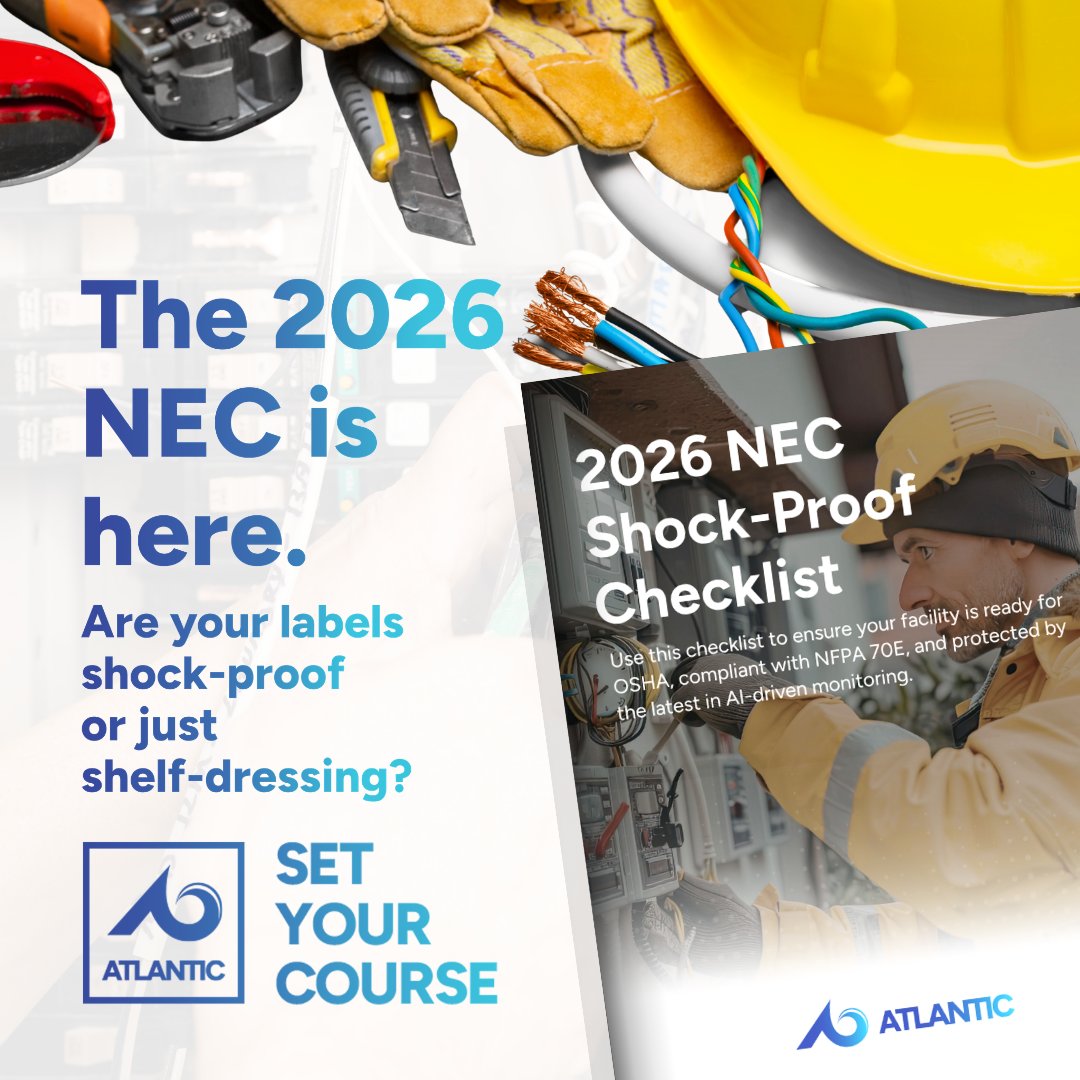 AtlantcTraining's tweet photo. Is your facility compliant, or just getting lucky? In 2026, electrical safety is no longer just about hanging a "Danger" sticker and hoping for the best.

Get the checklist here: https://t.co/rgJ7VGTvQs
 
Read the blog here: https://t.co/K4WSJkUa19

#ElectricalSafety #NEC2026 https://t.co/bmFilbmBzS