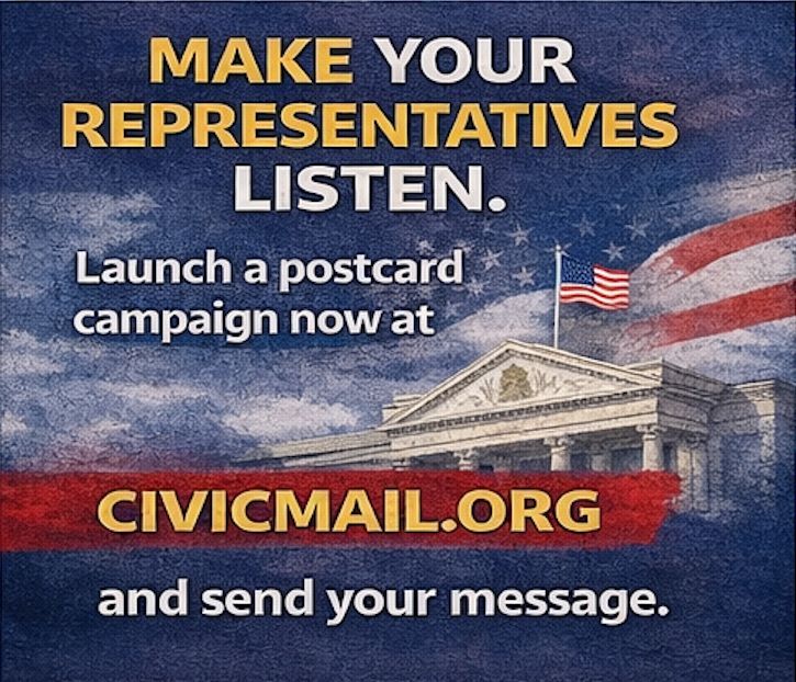 CivicMail's tweet image. What would you demand from Congress today? civicmail.org 

#advocacy #politics #government #usa #America #News #change #activism #BreakingNews #ICYMI #civicmail #petitions #actions #petition #political #policy #progessive