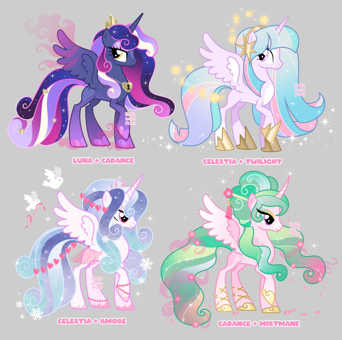Mlp Rara Fusions Princess fusions! #mlp 💜Love Potion 🪐Astral Glimpse 🕊️Cherish 🌸 ...