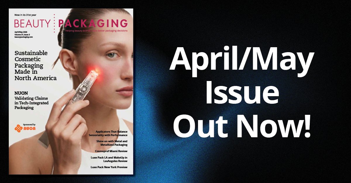 BeautyPackaging's tweet image. Don't miss our latest issue exploring metal packaging, sustainable packaging made in North America, and the latest innovations in applicators and brushes. 
➡️ hubs.li/Q04dShl00
#Beautypackaging #sustainable #exclusive