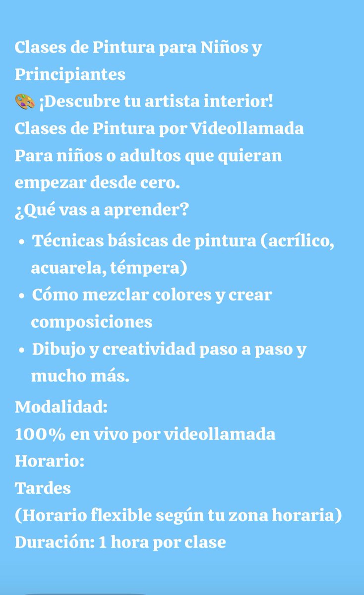 ElTallerDeMary's tweet photo. Clases de pintura para niños o adultos que quieran comenzar a pintar. 
#Clasesdepintura
#clasesdepinturaparaniños
#aprendeapintar https://t.co/fEgOWlGfY0