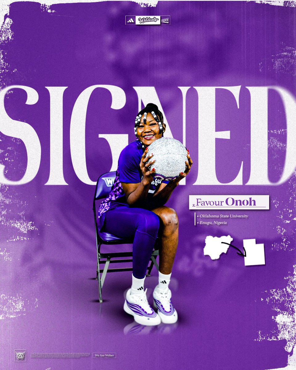 WeberStateWBB's tweet photo. 𝑺𝒊𝒈𝒏𝒆𝒅 ✍️ 

We are excited to welcome Favour to our Wildcat family!    

🗞️: https://t.co/k2Jkm5B5OT

#WeAreWeber https://t.co/67XCzr64Uo