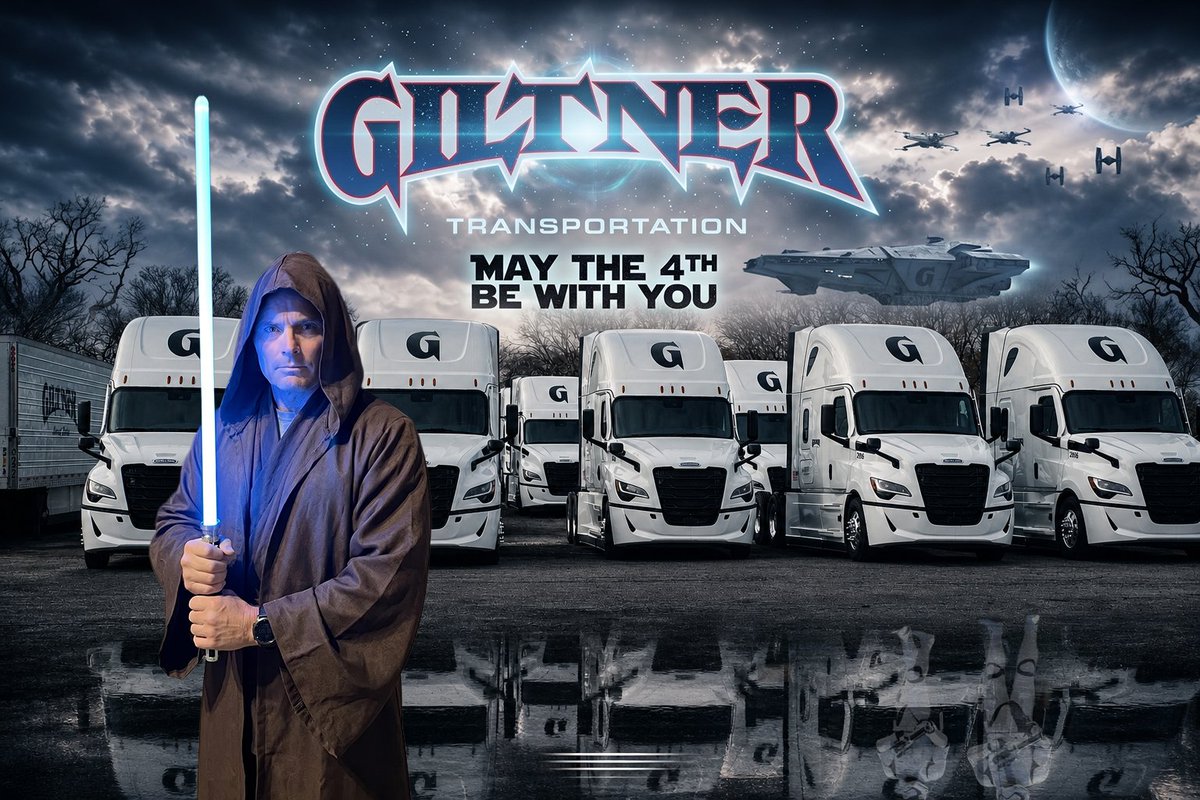 GiltnerTrans's tweet photo. May the 4th be with you—from our team to yours. 🚛 

#JedisWanted #Trucking #KeepAmericaMoving #Giltner #TheBetterMove https://t.co/dSfIyW8vgD