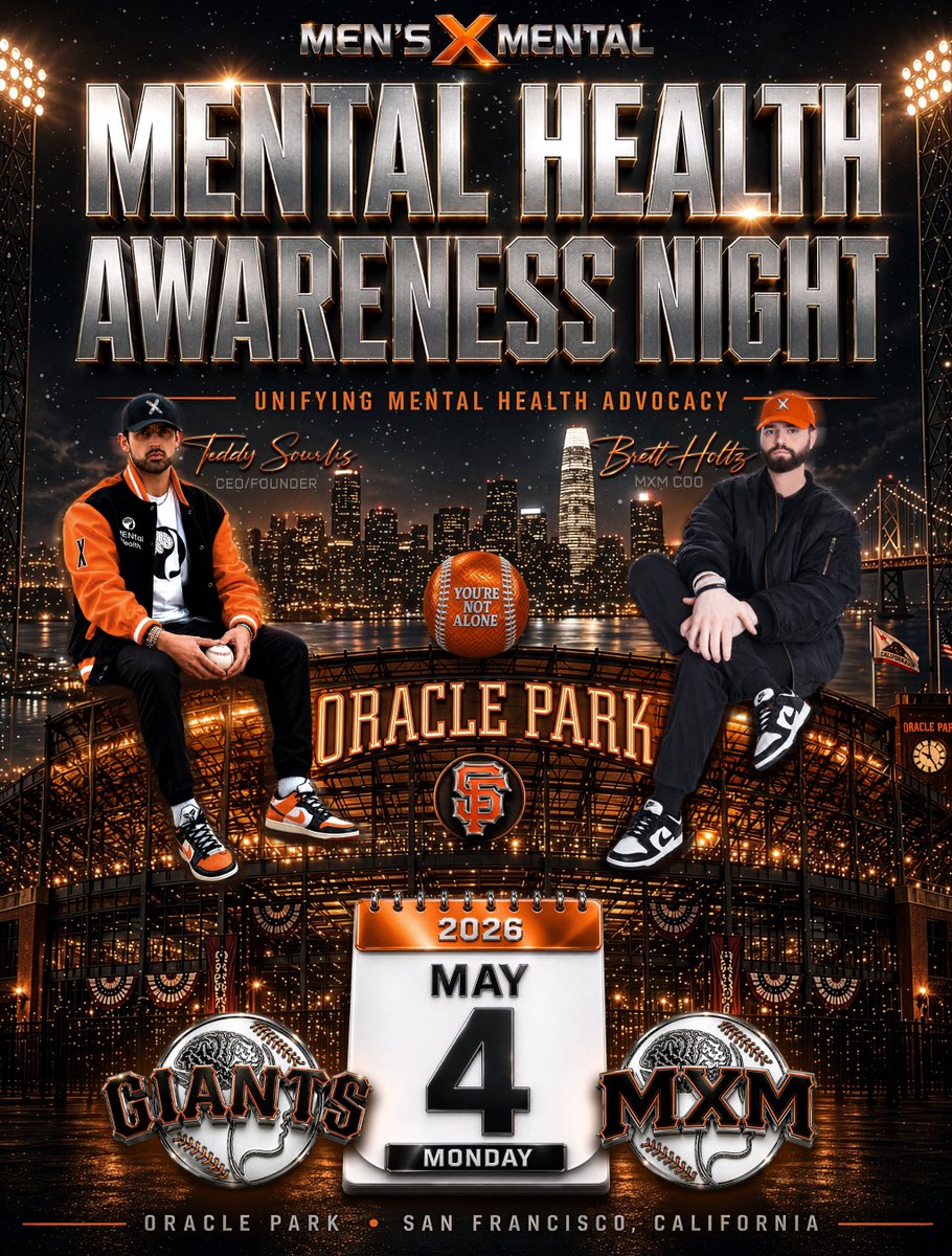 mensxmental's tweet photo. more than just a moMENt — this is a moveMENt.

humbled &amp; honored to be part of "MENtal Health Awareness Night" with the San Francisco Giants tonight @ Oracle Park in San Francisco, CA. | ⚾️

@SFGIANTS X @MENSXMENTAL | #1Love 🖤 https://t.co/dpHwUxOidm