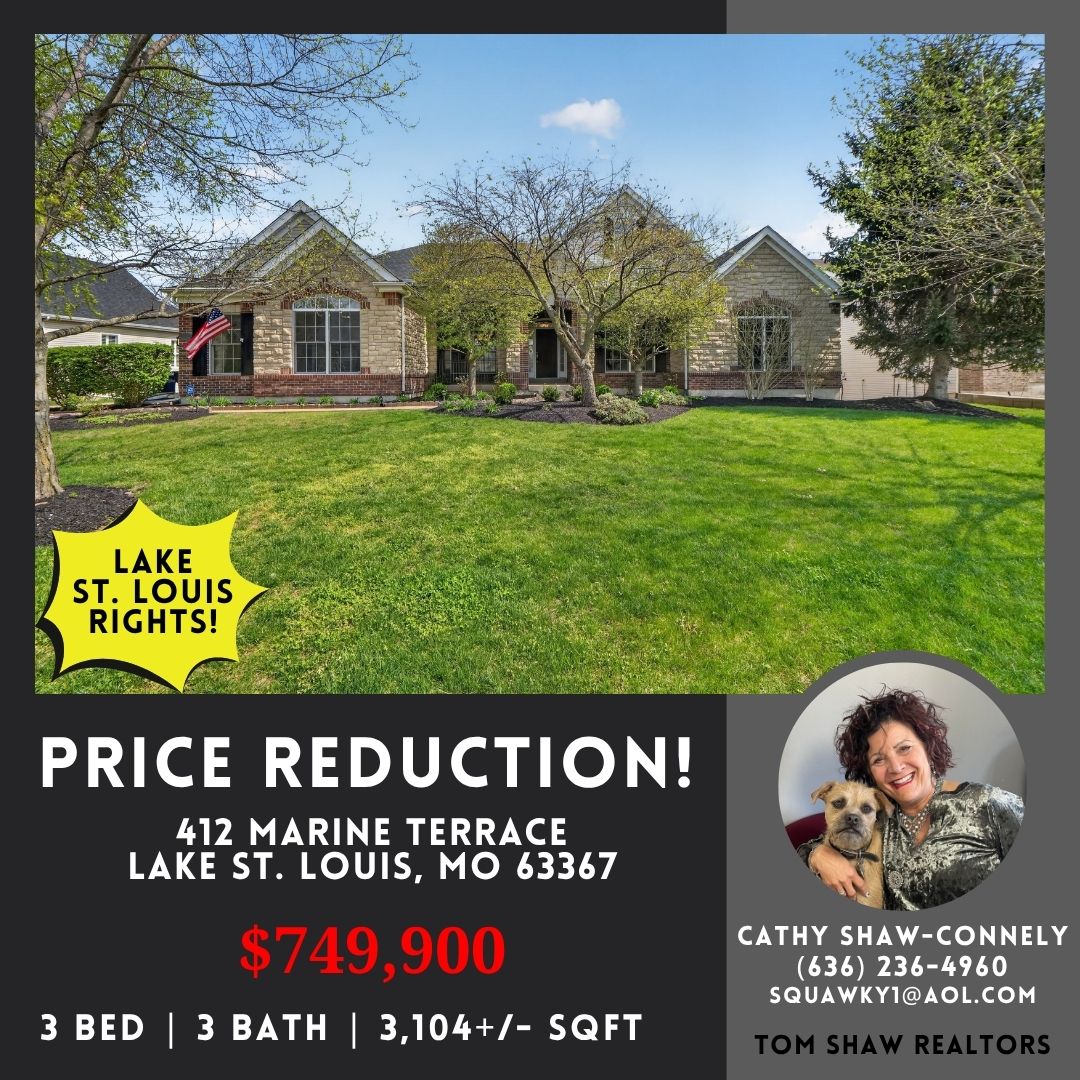 squawkyone's tweet image. Price Reduction &amp;amp; Featured Listing of the Day!

📍412 Marine Terrace - Lake St. Louis, MO 63367

 $749,900

For more info please call:

Property Listed By:
Cathy Shaw-Connely
(636) 346-4960

Tom Shaw Realtors
(636) 532-1922

#realestate #forsale #lakestlouis #ranch #custom