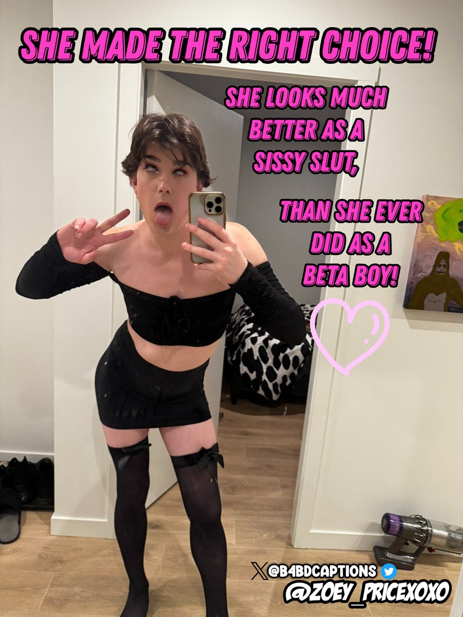 B4BDCAPTIONS's tweet photo. She made the right choice, staying Perma-locked &amp; feminized.
ft. @zoey_pricexoxo 

#Sissy #cHASTITY https://t.co/JrqE9wPCIG