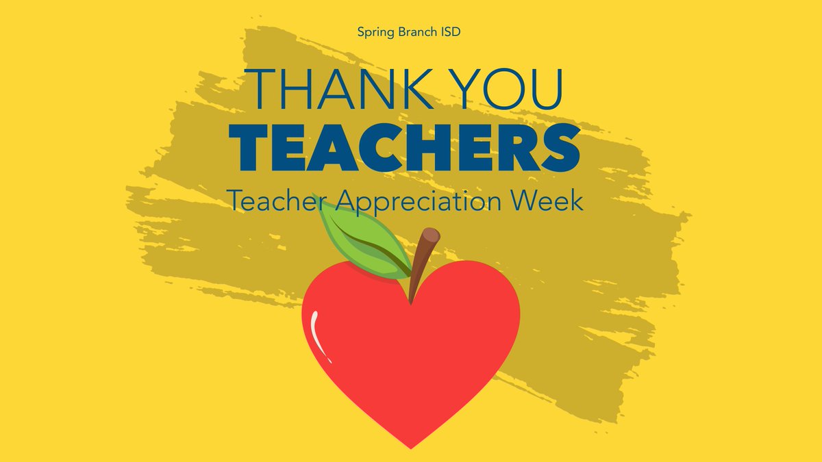 SBISD's tweet photo. Teachers spark curiosity, inspire growth and change lives every single day. In Spring Branch ISD, their impact goes far beyond the classroom. We’re #SBISDProud to celebrate the difference our teachers make during #TeacherAppreciationWeek and all year long. https://t.co/Pc1hPBh5FH