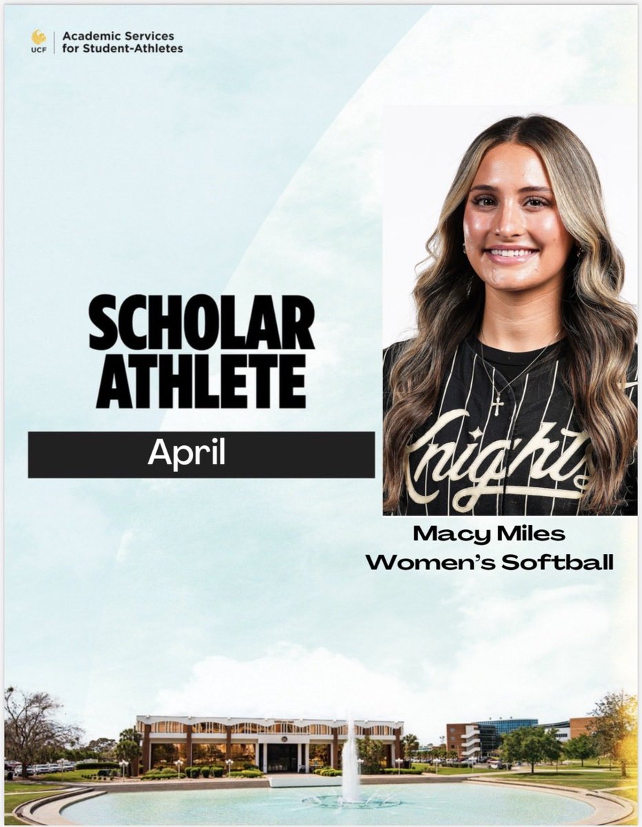 UCF_ASSA's tweet photo. Congratulations to our Scholar Athletes of the Month, Macy Miles &amp; Kevin Schoneboom!

Additional congratulations to our Hustle Award winner, Taevion Swint https://t.co/iCfygQszaq