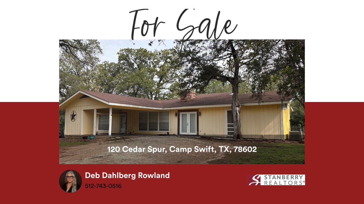 DDRRealtor's tweet photo. 🛌 2 🛀 2 🚘 2
📍 120 Cedar Spur, Camp Swift, TX, 78602

My latest listing on RateMyAgent.
TAR 553954

#debsellstexas #askfordeb #debdahlbergrowlandrealtor https://t.co/SUXE4IYBcW
