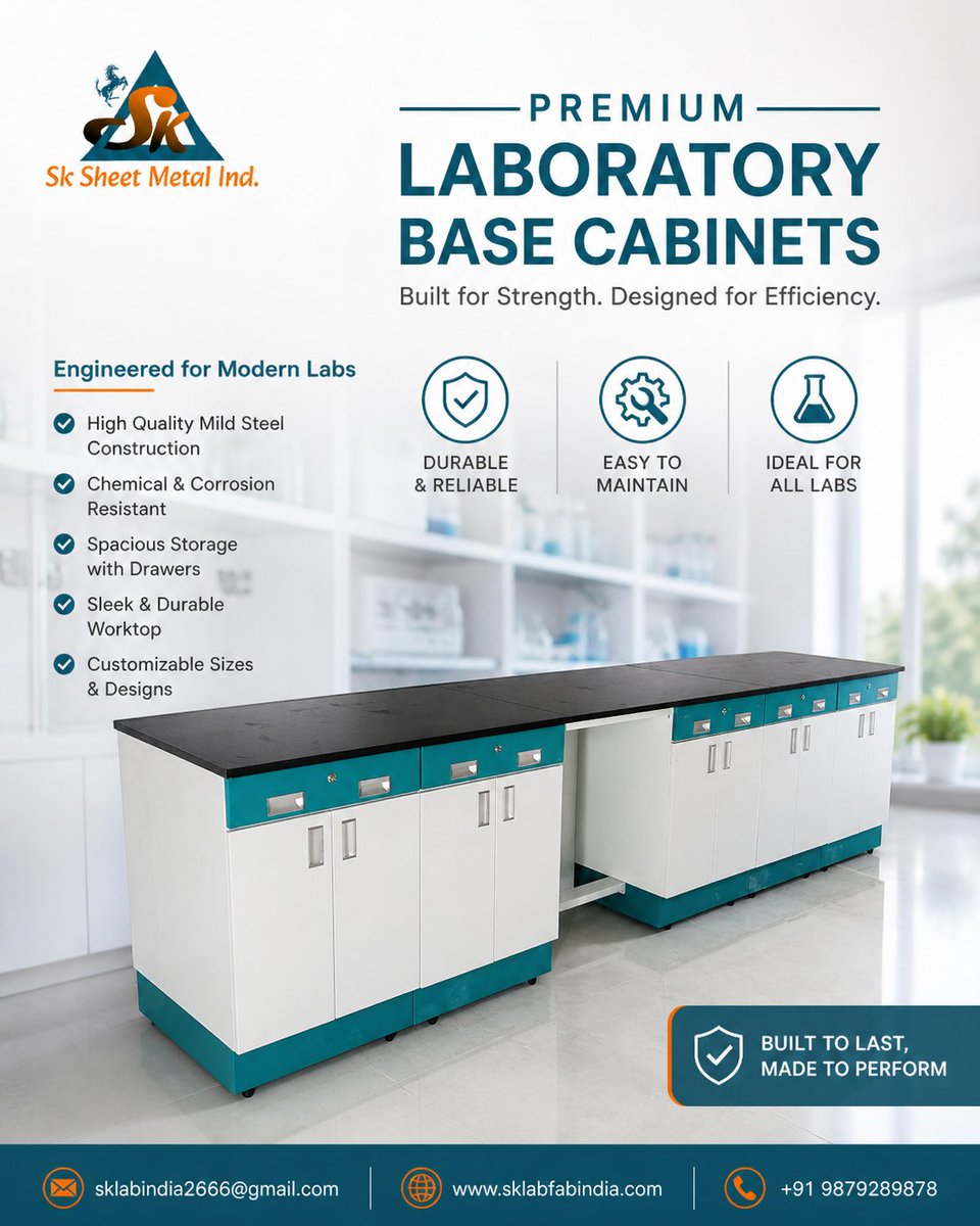 sklabindia2666's tweet photo. Upgrade your lab infrastructure with Premium Laboratory Base Cabinets from SK Sheet Metal Ind. 🔬✨

📞 +91 9879289878
📧 sklabindia2666@gmail.com
🌐 https://t.co/B43ZTVJ5CP

#SKSheetMetalInd #LaboratoryCabinets #LabFurniture #LaboratorySolutions #IndustrialFurniture #LabDesign https://t.co/r3UbkUQiOu