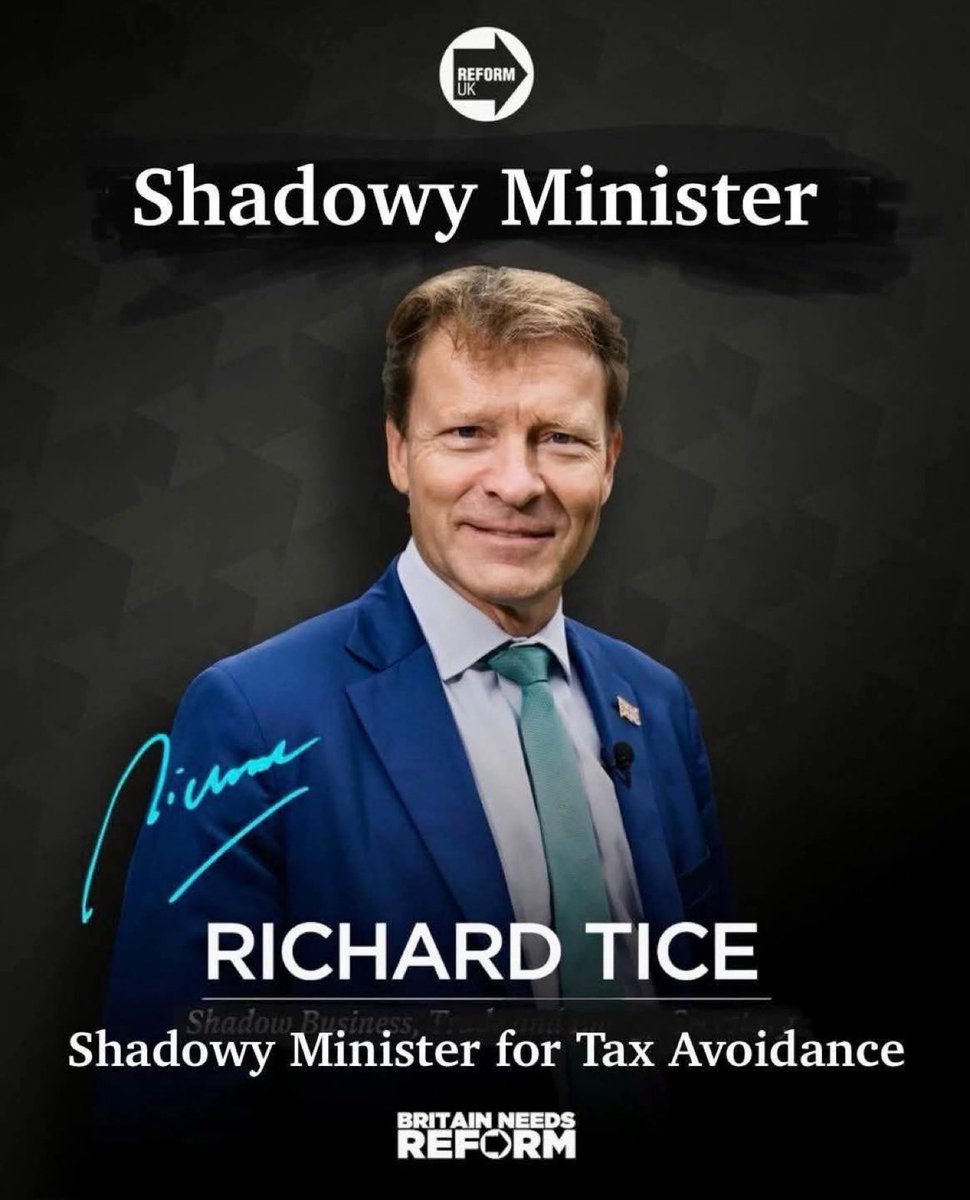 I see tax dodger <a href="/TiceRichard/">Richard Tice MP 🇬🇧</a> still has not enabled replies. He’s a fake patriot who does not pay his share.

#Reform