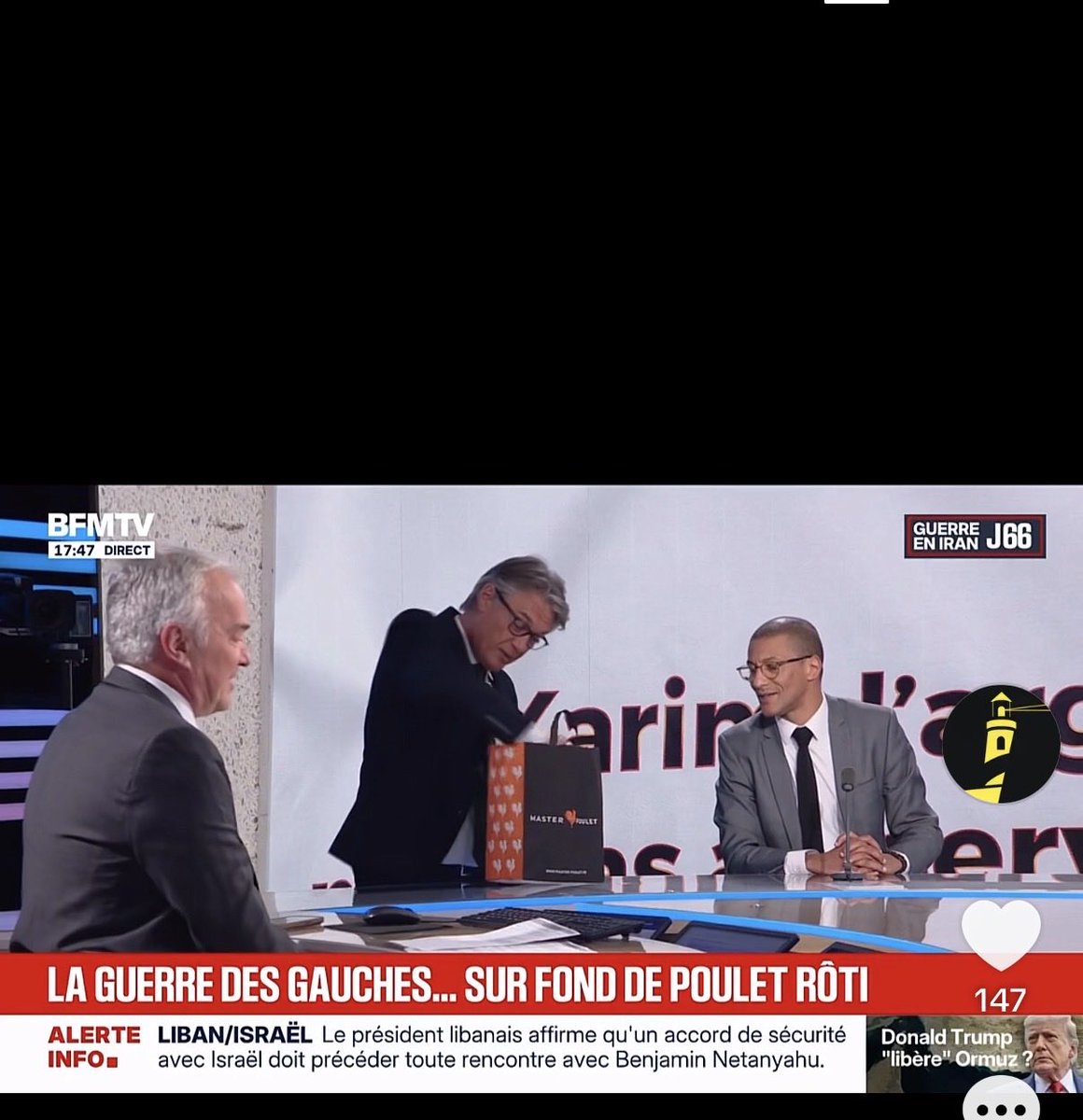 LaVeriteCaPique's tweet image. Je chiale 🤣 c’est pas #BFMTV qui propose à @karim_bouamrane de goûter au @masterpoulet_fr
