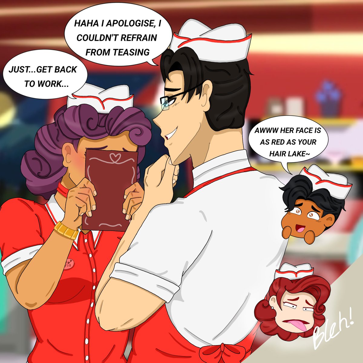 pamsy2003's tweet photo. Caught slacking - Mini comic💚💜
#dctwt #Spenrosa https://t.co/Tkg3hos5rY