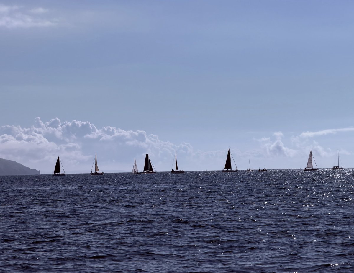 MichaelGShryane's tweet photo. Leaving #Fowey in beautiful sunshine - last leg of triangle race fleet ahead of us. @fowey_festival in full swing. https://t.co/3vyZSHzqMe