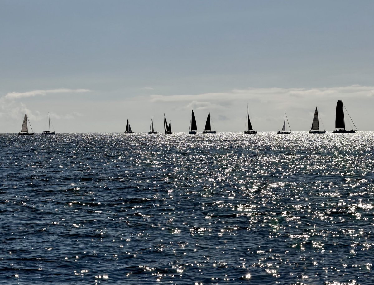 MichaelGShryane's tweet photo. Leaving #Fowey in beautiful sunshine - last leg of triangle race fleet ahead of us. @fowey_festival in full swing. https://t.co/3vyZSHzqMe