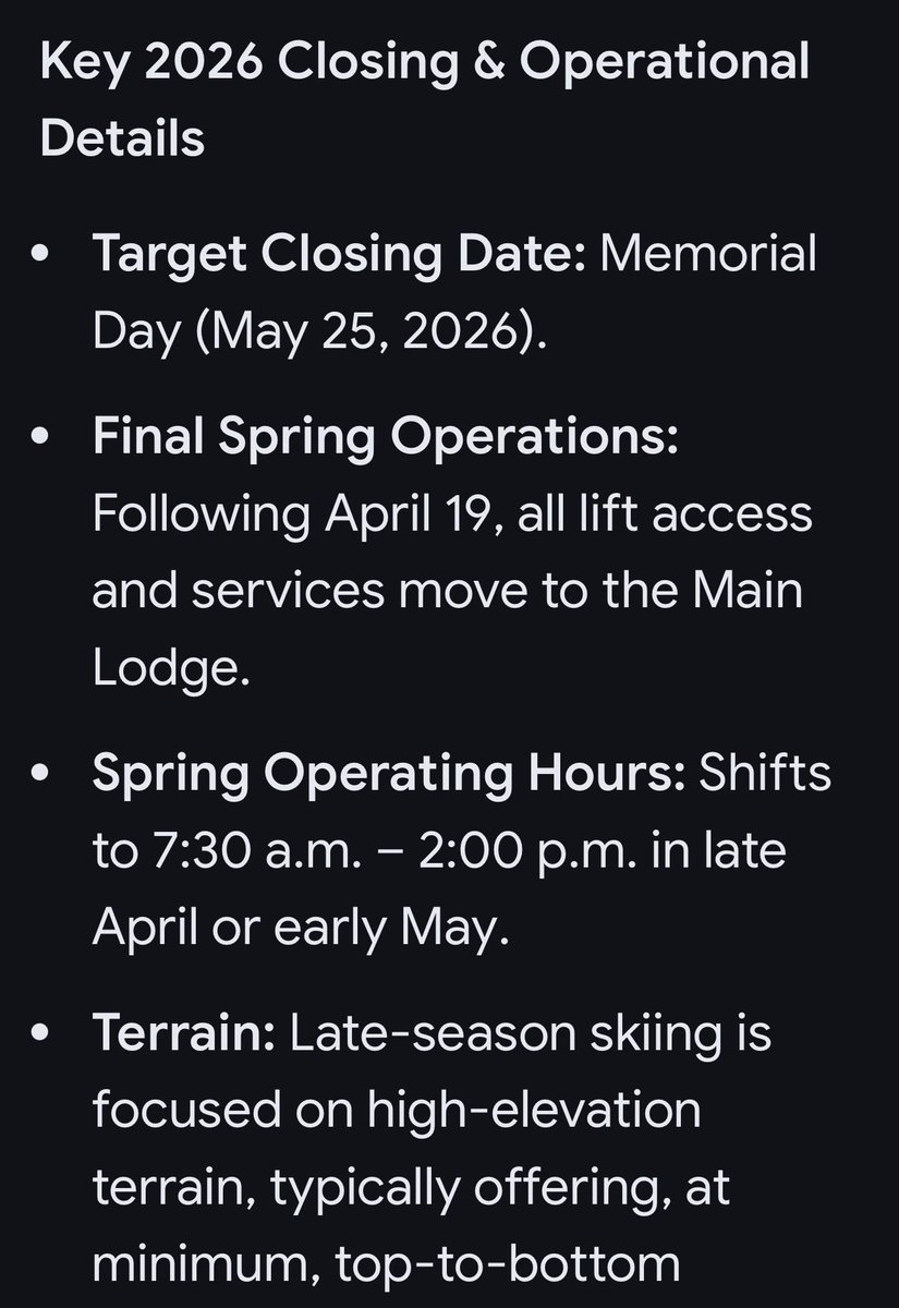 SnowPalsDotOrg's tweet image. 🙋‍♀️ Palisades Tahoe &amp;amp; Mammoth Mountain resort closing dates❓

@palisadestahoe @palisadesops TBA, likely mid-May contingent on snow conditions

@MammothMountain: #MemorialDay holiday weekend

Want to max out yr @IkonPass⁉️👉join #SnowPals 🚙🚠🏂⛷️ trips + ENDLESS 🌨️: 8/1 Chile 🇨🇱