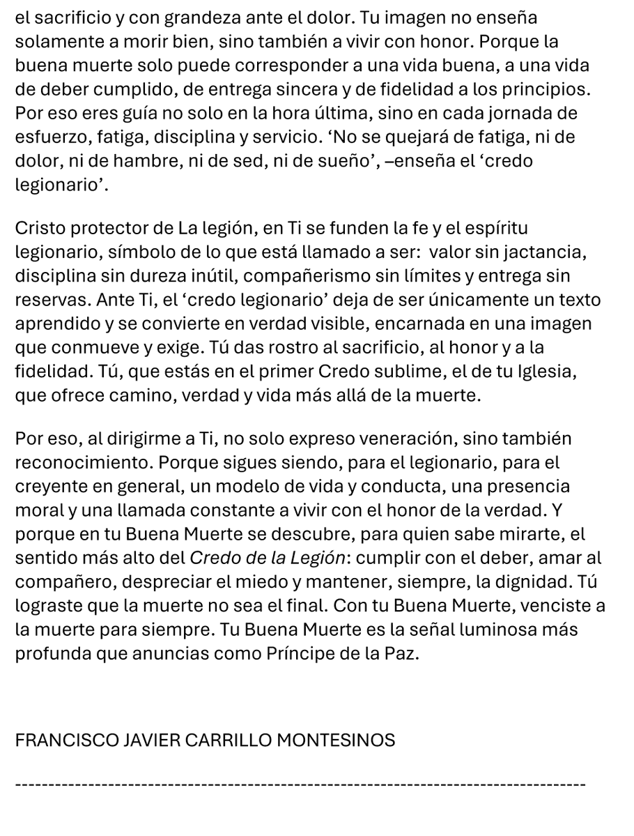 ANLH_JOMunilla's tweet image. 🖊️ OPINIÓN | ARTÍCULO. Carta al Cristo de la Buena Muerte (por Francisco Javier Carrillo Montesinos). #LaLegión #LegionariosdeHonor