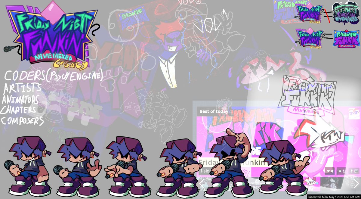 NiveNumberFive's tweet photo. So. NiveMixed is 3 years since first version
And I need some help
Especially artists,animators and composers
V1 of Nivemixed Legacy will have an 4 songs
Oh yeah. I need a VA for Jaiden(Gf). So plz let me know if you want work for that mod
#fnf #frydaynightfunkin #nivemixed https://t.co/nPrbyHCc6b