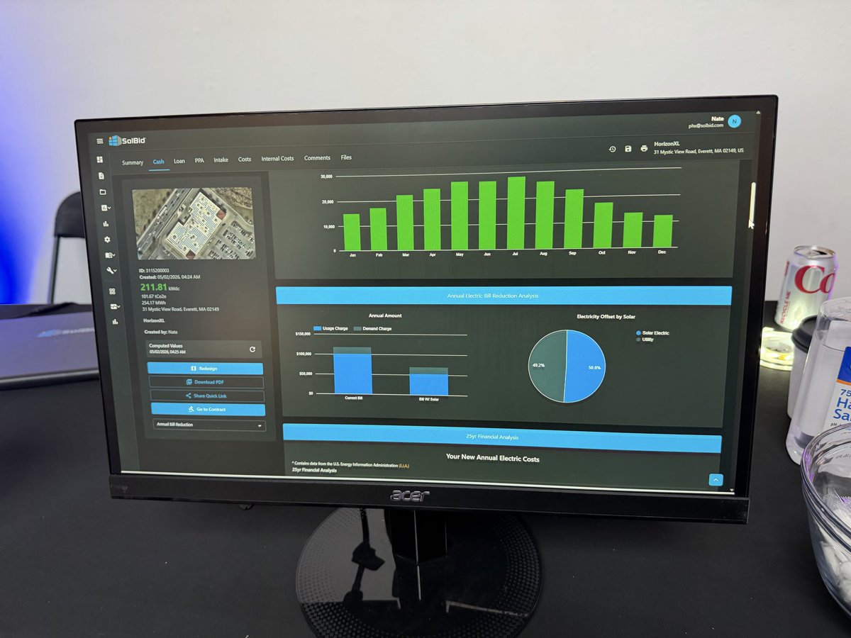 solbidinc's tweet image. SolBid is at CLIMATECH 2026! We are debuting a brand new updated AI design-tool and platform today! #Climatech #CleanEnergy #Solar #SolBid #HorizonXL @ClimaTechLive
