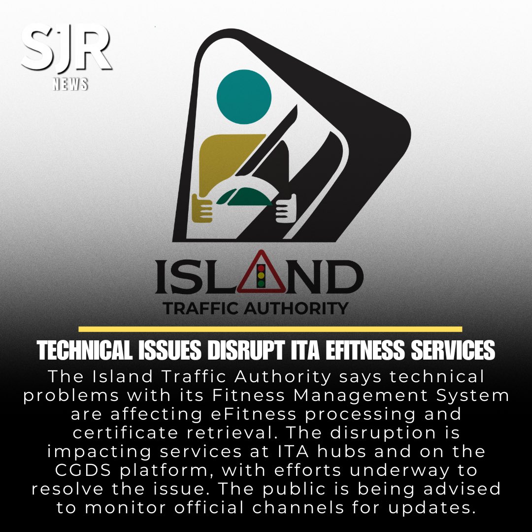 sjr_news's tweet image. 🚗 System DOWN at ITA 😩
Drivers can’t access fitness certificates right now
#Jamaica #TrafficUpdate #ITA #BreakingNews #SJRNews
