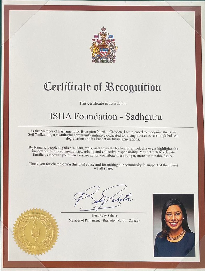 IshaUSA's tweet image. We are grateful to see the Save Soil movement being recognized by public leaders across North America.