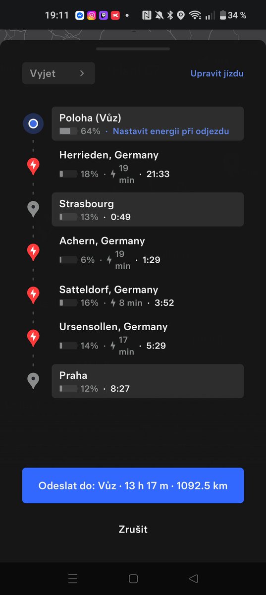 POBI607's tweet photo. @frvavra Já to mám takhle s tím, že ve Štrasburku nebudu nabíjet. Pokud bych to tam dal na 100 někde u hotelu, tak i jeden stopik zpět ☺️ Proč vlastně tohle řešit ? 😁 Šéf občas taky bere na dálky Superba, záleží jak chvata a tak a jak vychází schůzky. Je tu možnost volby https://t.co/lv2CeaxJm6
