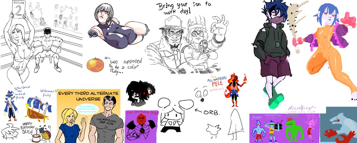 LadybugComic's tweet photo. Drawpile with /co/, featuring:
- Reclining Recluse
- nailbat ambush
- Crackdown: Round 2
- Wizard Pirate ship gets a name?
- Marley reproduces by budding
- Pele's Wondy styles
- /co/nrad &amp; /co/okie shoot
- The Most Elitist Man Alive
- MicroBros™
&amp;MOAR
Animated version elsewhere! https://t.co/iKeonuljs7