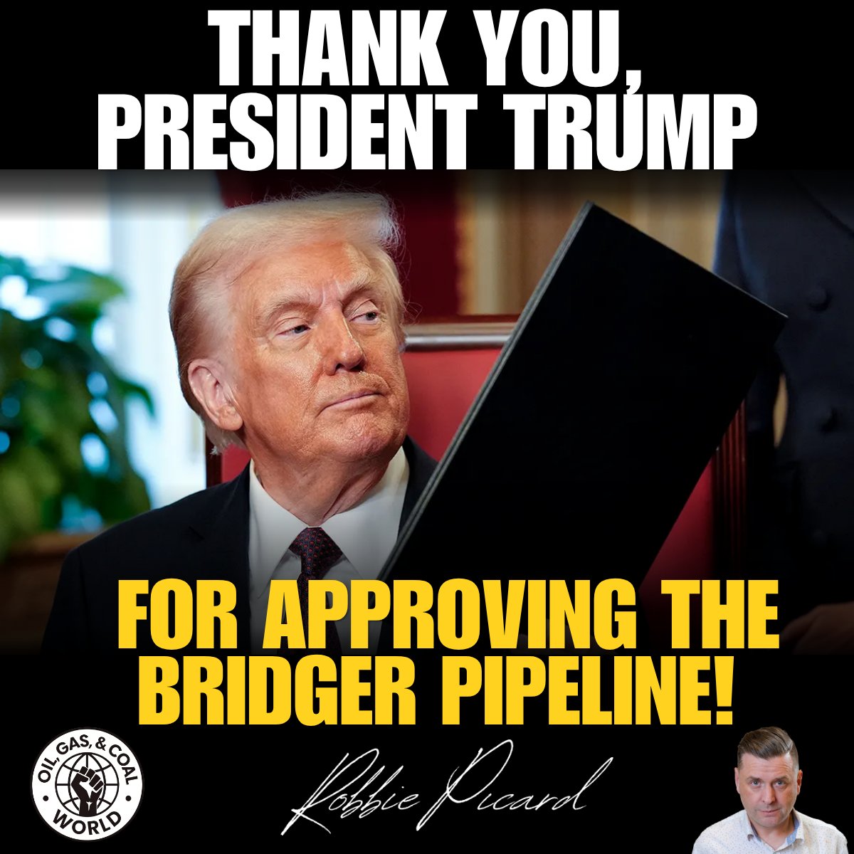 OilSandsStrong's tweet photo. Thank you, President Trump for approving the Bridger Pipeline!
#ThankYouTrump #BridgerPipeline #EnergyIndependence #PipelineApproval #InfrastructureDevelopment #SupportLocalJobs #EconomicGrowth #CanadianProsperity #CanadianEnergy #MakeAmericaGreatAgain https://t.co/Gt6U8p8fG9