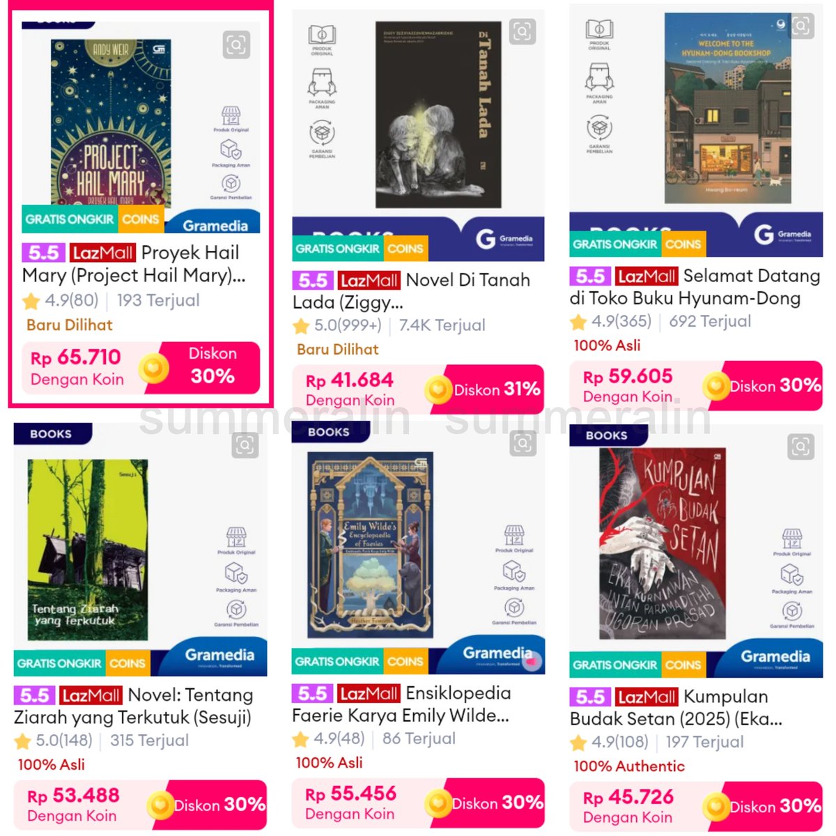 summeralin - Info Diskon Buku tweet media