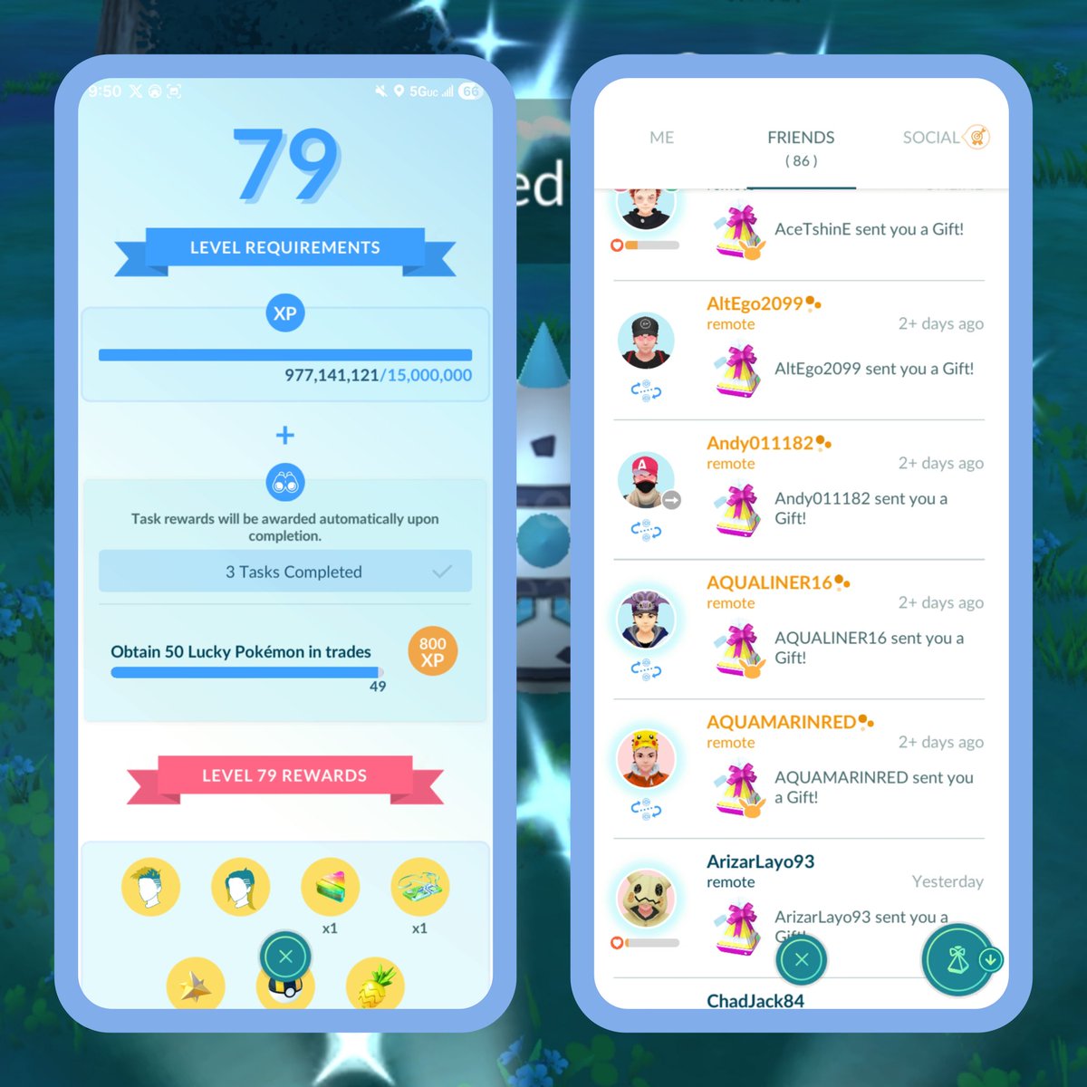 Bubblesnconkie's tweet image. Who wants to my Remote Trade Friend that takes me to Level79 "FINALLY" 
🌟✨️FOREVER FRIENDS✨️🌟
#PokemonGO