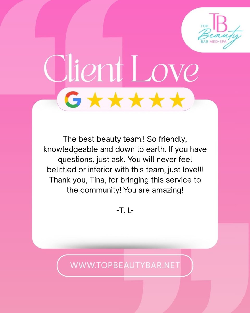 TopBeautyBar's tweet image. This review made our day! Thank you!.
.
.
topbeautybar.net
(920)-678-7709
1226 N 8th St, Sheboygan, WI 53081
.
.
.
#patientexperience #patientfeedback #patientcare #TopBeautyBar #Sheboygan #WI