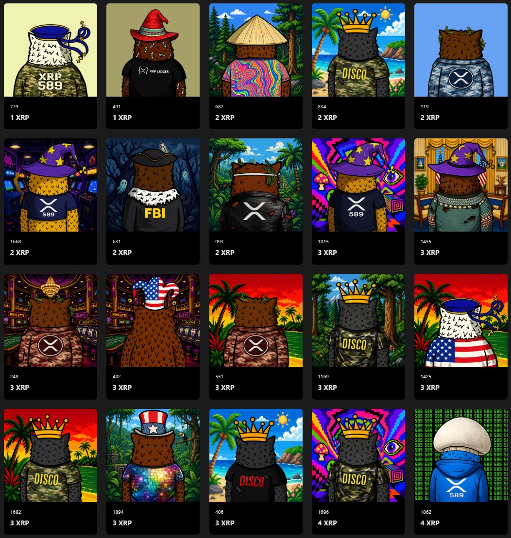 MintedBy's tweet image. Which FuzzyBack from the image is your favorite?
xrp.cafe/collection/fuz…
I’d go with #1682 Clean and well executed.
If yours isn’t listed, drop it below 👇
#XRP #XRPL #NFTs #NFTCommunity #Crypto #CryptoArt #Web3 #DigitalArt #XRPLNFT #NFTCollectors